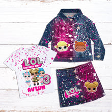 Load image into Gallery viewer, Kid's Denim Birthday Outfit Custom